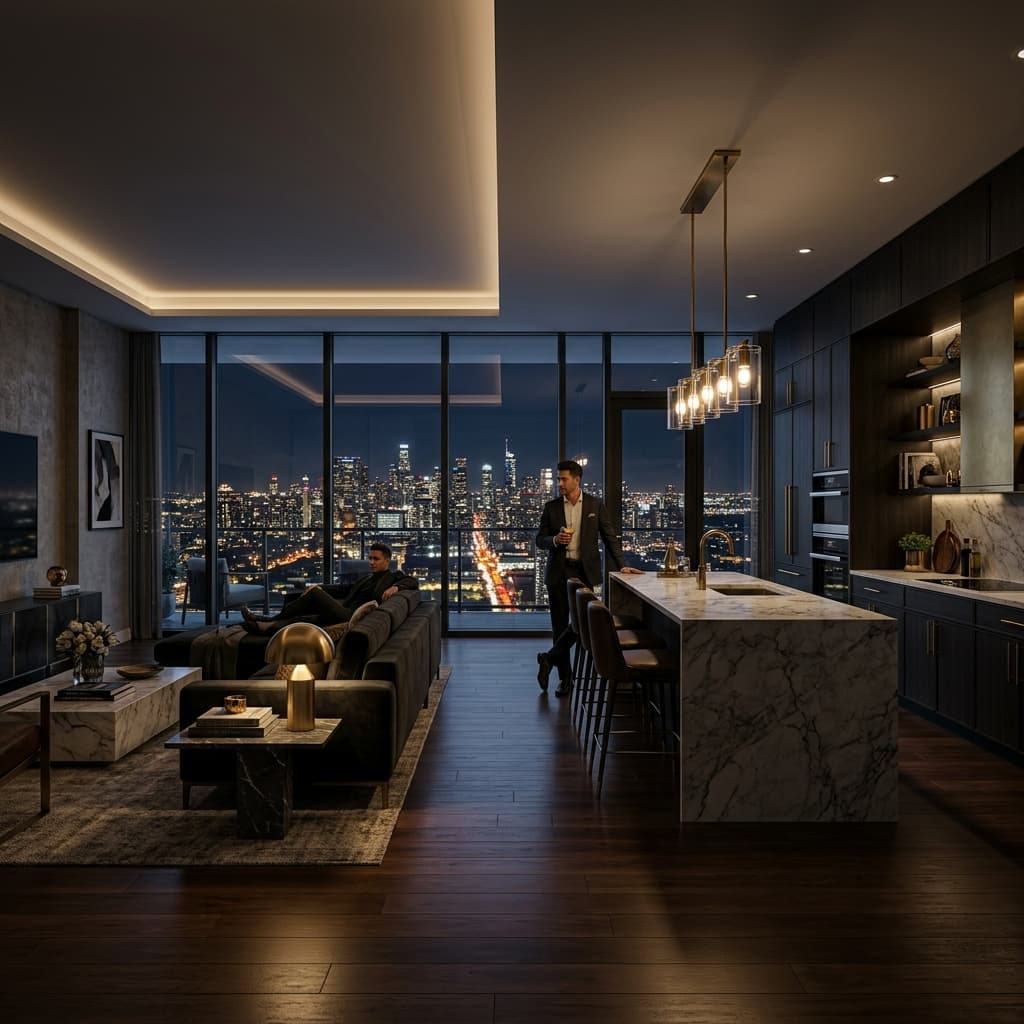 Complete luxury penthouse renovation with panoramic views
